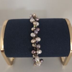 Elegant Two-tone Swarovski Pearl Bracelet
